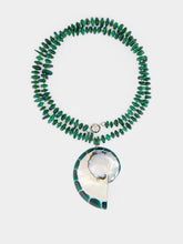 Julietta Green Malachite Tortugas Shell Necklace