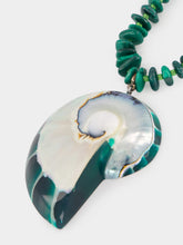 Julietta Green Malachite Tortugas Shell Necklace
