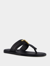 Tom Ford Black Smooth Leather Sandals