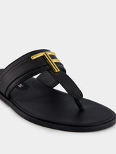 Tom Ford Black Smooth Leather Sandals