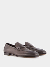 Tom Ford Brown Grain Leather Twisted Band Loafers