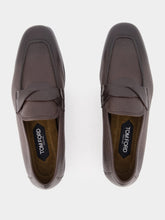 Tom Ford Brown Grain Leather Twisted Band Loafers