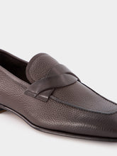 Tom Ford Brown Grain Leather Twisted Band Loafers