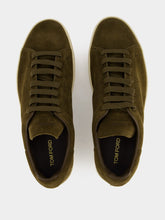 Tom Ford Olive Green Suede Warwick Sneakers
