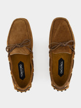 Tom Ford Dark Whiskey Suede Rod Driver Moccasins