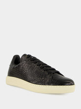 Tom Ford Black Croc-Print Leather Warwick Sneakers