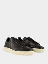 Tom Ford Black Croc-Print Leather Warwick Sneakers