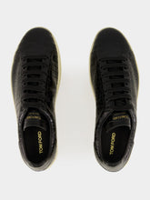 Tom Ford Black Croc-Print Leather Warwick Sneakers