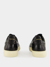 Tom Ford Black Croc-Print Leather Warwick Sneakers