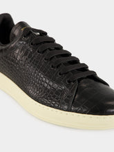 Tom Ford Black Croc-Print Leather Warwick Sneakers
