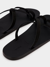 Tom Ford Black Leather Criss-Cross Sandals