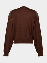 Maison Mihara Yasuhiro Brown Two-Tone Distressed Knit Cardigan