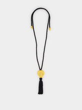Julietta Black Éze Gold Shell Tassel Necklace
