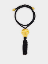 Julietta Black Éze Gold Shell Tassel Necklace