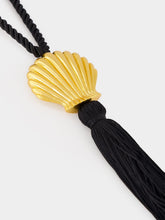 Julietta Black Éze Gold Shell Tassel Necklace