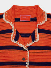 La DoubleJ Orange and Navy Salt’n’Vinegar Crochet Jacket