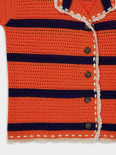 La DoubleJ Orange and Navy Salt’n’Vinegar Crochet Jacket