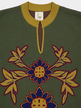 Paula Jade Duffel Bag Jacquard Sweater with Fringes