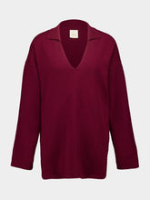 Paula Jane Cabernet Knitted V-Neck Top