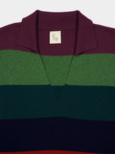 Paula Jane Multicoloured Stripes Knitted V-Neck Top