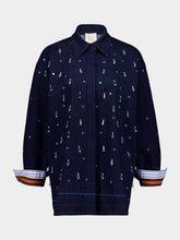 Paula Jasmine Blue Hand-Embroidered Denim Shirt