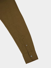 Tom Ford Olive Green Silk-Cotton Button-Down Shirt