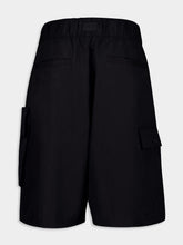 Y-3 Black Crinkled Twill Cargo Shorts