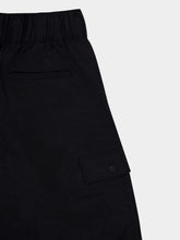 Y-3 Black Crinkled Twill Cargo Shorts