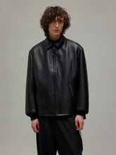 Y-3 Black Pleather Bomber Jacket