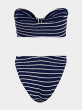 Hunza G Navy and Whit Stripe Coverage Jean Bikini