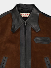 Marni Black and Brown Leather Jacket with Crust