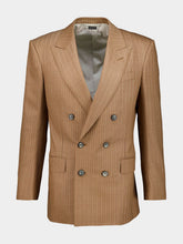 Tom Ford Camel Saxony Stripe Wool Blazer
