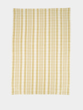 Madam Stoltz Off-White and Mustard Checked Kitchen Towel