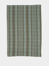 Madam Stoltz Dark Green and Sage Checked Kitchen Towel