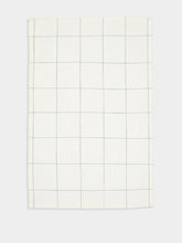 Madam Stoltz Off-White and Sage Checked Cotton Kitchen Towel