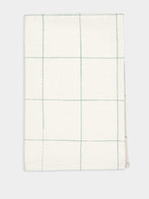 Madam Stoltz Off-White and Sage Checked Cotton Kitchen Towel
