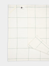 Madam Stoltz Off-White and Sage Checked Cotton Kitchen Towel