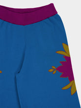 Paula Jones Mykonos Blue Jacquard Pants with Fringes