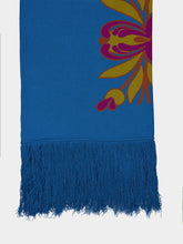 Paula Jones Mykonos Blue Jacquard Pants with Fringes