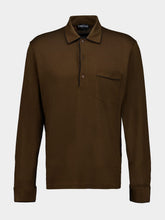 Tom Ford Brown Cotton-Silk Long Sleeve Polo