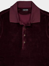 Tom Ford Burgundy Modal Velour Polo Shirt