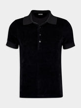 Tom Ford Black Modal Velour Polo Shirt