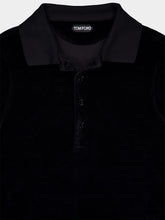 Tom Ford Black Modal Velour Polo Shirt