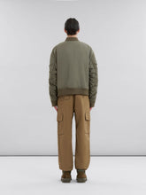 Marni Beige Twill Bomber Jacket with Contrast Back