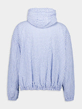 Marni Light Blue Checked Seersucker Hooded Jacket