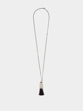 Lemaire Silver and Brown Brush Pendant Necklace