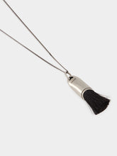 Lemaire Silver and Brown Brush Pendant Necklace