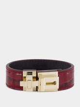 Tom Ford Ruby Red Leather and Brass Bracelet