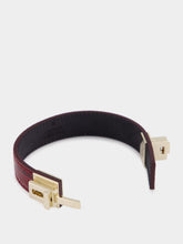 Tom Ford Ruby Red Leather and Brass Bracelet