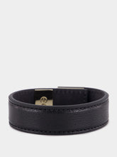 Tom Ford Black Leather and Brass Bracelet